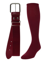 TCK socks Dark Cardinal / Medium Baseball/Softball Adult Belt & Socks Combo Set