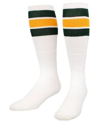 TCK socks Dark Green/Gold / Small Retro 3 Stripe OTC Tube Socks