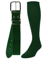 TCK socks Dark Green / Medium Baseball/Softball Adult Belt & Socks Combo Set