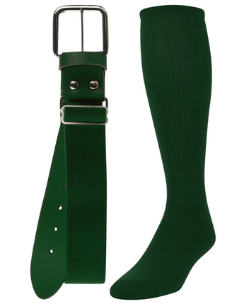 TCK socks Dark Green / Medium Baseball/Softball Adult Belt & Socks Combo Set