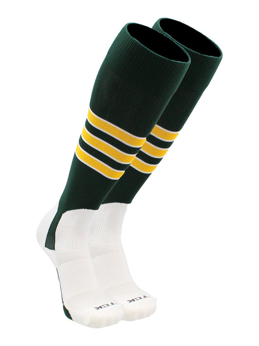 TCK socks Dark Green/White/Gold / Small TCK Baseball Stirrup Socks with Stripes Pattern D