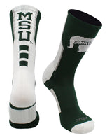 TCK socks Dark Green/White/Grey / Large Michigan State University Spartans Socks Perimeter Crew
