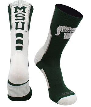 TCK socks Dark Green/White/Grey / Large Michigan State University Spartans Socks Perimeter Crew