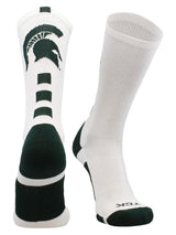 TCK socks Dark Green/White / Large Michigan State Spartans Baseline Crew USA Made
