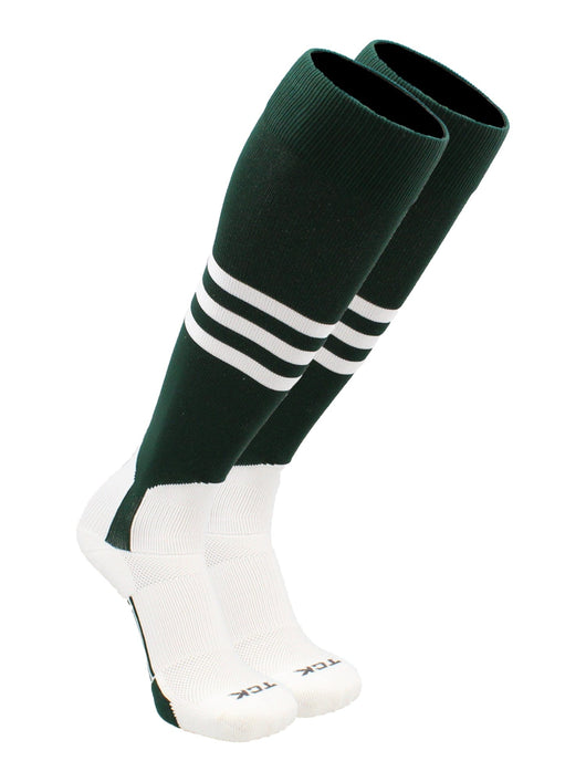 TCK socks Dark Green/White / Large TCK Baseball Stirrup Socks with Stripes Pattern B
