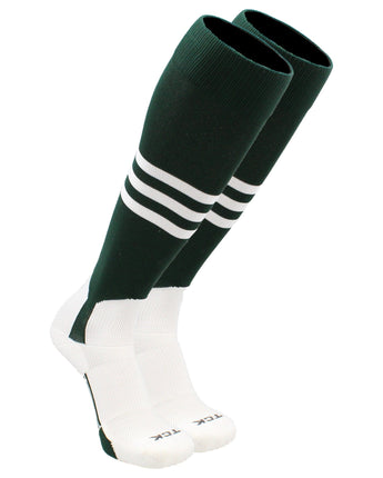 TCK socks Dark Green/White / Large TCK Baseball Stirrup Socks with Stripes Pattern B