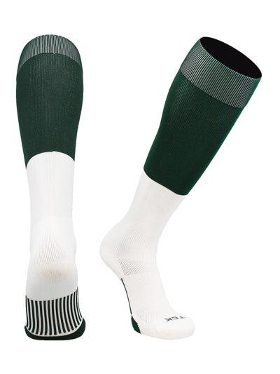TCK socks Dark Green/White / Medium End Zone Over the Calf Football Socks