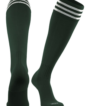 TCK socks Dark Green/White / Medium Finale 3-Stripe Soccer Socks