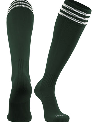 TCK socks Dark Green/White / Medium Finale 3-Stripe Soccer Socks