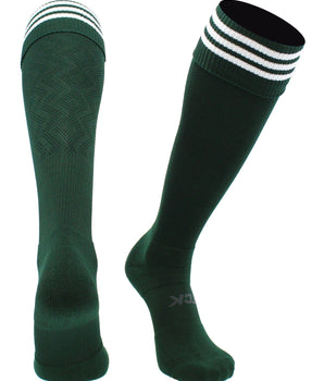 TCK socks Dark Green/White / Medium Premier Soccer Sock with Fold Down Stripes