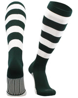 TCK socks Dark Green/White / X-Large Hoop Striped Rugby Socks