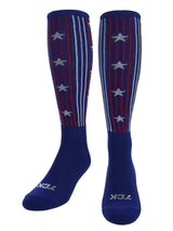 TCK socks Dark Royal / Large Stars & Stripes Athletic Knee High Socks