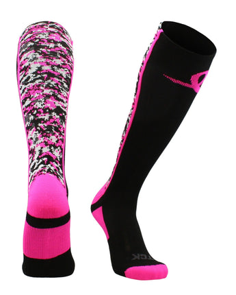 TCK socks Digital Camo Aware Over the Calf Socks Pink Ribbon Softball Soccer Football