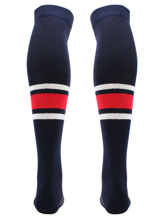 TCK socks Dugout Striped Over the Knee Baseball Socks Pattern E