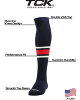 TCK socks Dugout Striped Over the Knee Baseball Socks Pattern E