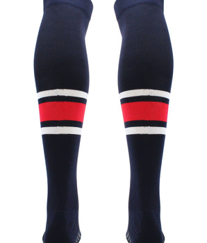 TCK socks Dugout Striped Over the Knee Baseball Socks Pattern E