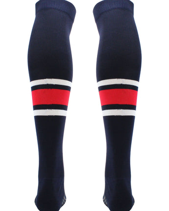 TCK socks Dugout Striped Over the Knee Baseball Socks Pattern E