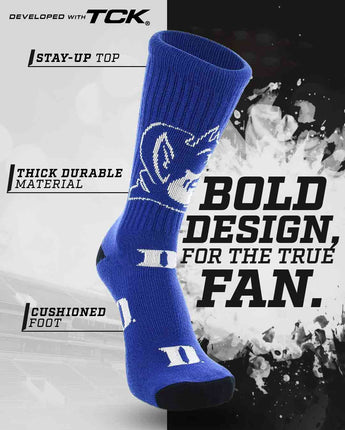 TCK socks Duke Blue Devils Mayhem Crew Socks (Made in USA)