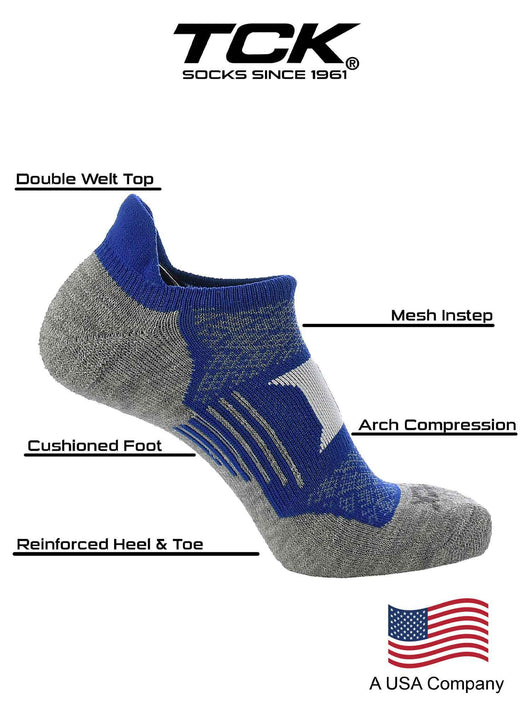 TCK socks Duke Blue Devils No Show Socks with Tab - Performance Socks That Say Hidden