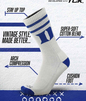 TCK socks Duke Blue Devils | Vintage | NCAA Mens and Womens Soft Cotton Sock