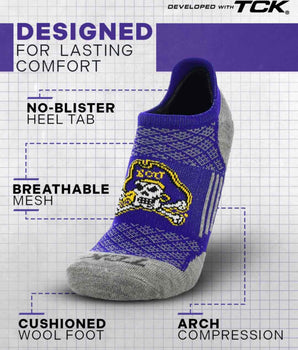 East Carolina Pirates No Show Tour Socks - Made in USA