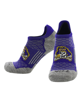 TCK socks East Carolina Pirates No Show Tour Socks - Made in USA