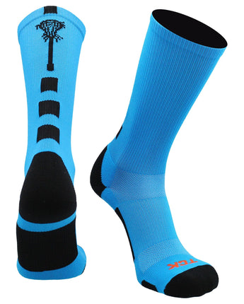 TCK socks Electric Blue/Black / Large Midline Lacrosse Logo Crew Socks
