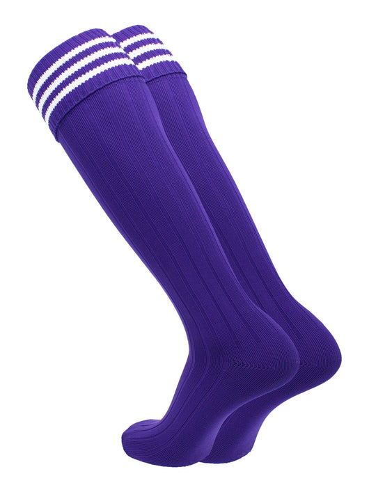 TCK socks Euro Style 3 Stripe Soccer Socks With Fold Down Top