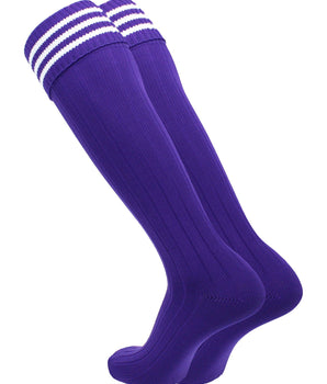 TCK socks Euro Style 3 Stripe Soccer Socks With Fold Down Top