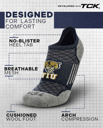 FIU Panthers No Show Tour Socks - Made in USA