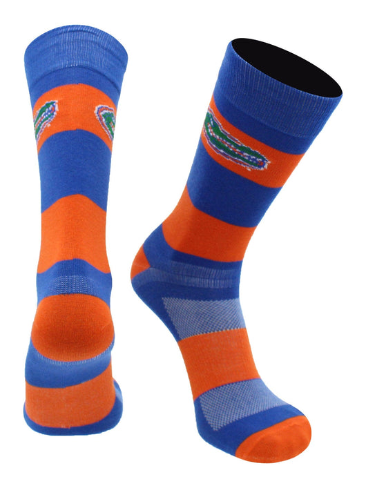 TCK socks Florida Blue/Orange / Large Florida Gators Socks Game Day Striped Crew Socks