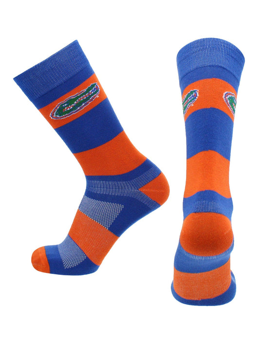 TCK socks Florida Blue/Orange / Large Florida Gators Socks Game Day Striped Crew Socks