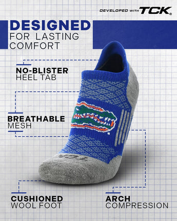 TCK socks Florida Gators Tour No Show Tab Socks - Made in USA