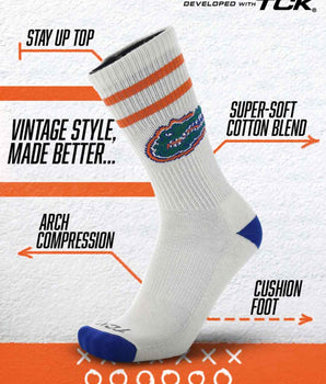 TCK socks Florida Gators | Vintage | NCAA Mens and Womens Soft Cotton Sock