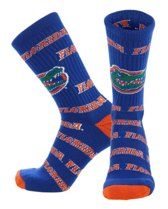 TCK socks Florida Orange/Blue/White / Large Florida Gators Mayhem Crew Socks (Made in USA)