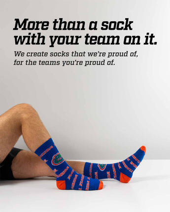 TCK socks Florida Orange/Blue/White / Large Florida Gators Mayhem Crew Socks (Made in USA)