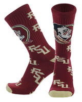 TCK socks Florida State Garnet/Gold / Large Florida State Seminoles Mayhem Crew Socks (Made in USA)