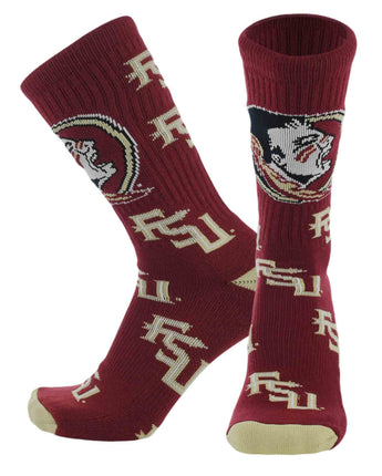 TCK socks Florida State Garnet/Gold / Large Florida State Seminoles Mayhem Crew Socks (Made in USA)