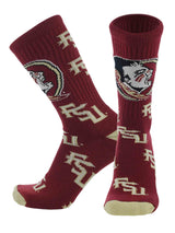 TCK socks Florida State Garnet/Gold / Large Florida State Seminoles Mayhem Crew Socks (Made in USA)