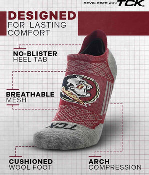 TCK socks Florida State Seminoles Tour No Show Tab Socks - Made in USA