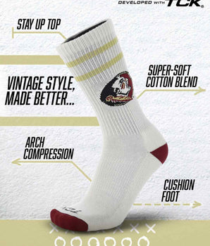 TCK socks Florida State Seminoles | Vintage | NCAA Mens and Womens Soft Cotton Sock
