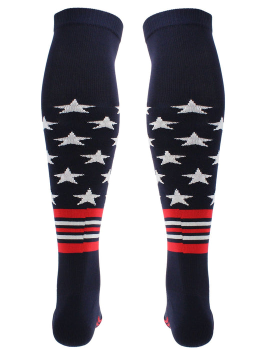 TCK socks Freedom Baseball Socks USA Stripes Over the Knee