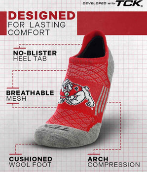 Fresno St. Bulldogs No Show Tour Socks - Made in USA