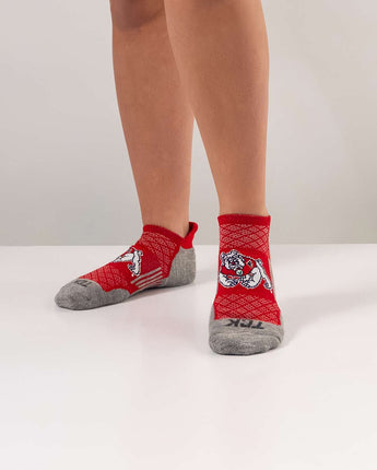 Fresno St. Bulldogs No Show Tour Socks - Made in USA