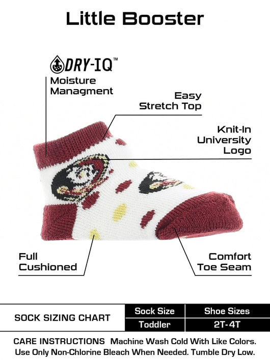 TCK socks Garnet/Gold/White / 2T-4T Florida State Seminoles Toddler Socks Low Cut Little Fan