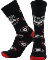 Georgia Bulldogs Mayhem Crew Socks (Made in the USA)