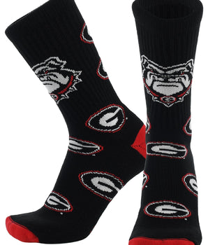 Georgia Bulldogs Mayhem Crew Socks (Made in the USA)