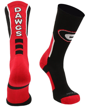 TCK socks Georgia Black/Scarlet/White / Large University of Georgia Bulldogs Socks Perimeter Crew