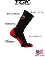TCK socks Georgia Bulldogs Baseline Crew USA Made