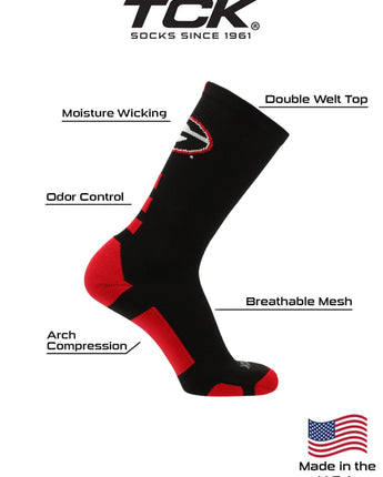 TCK socks Georgia Bulldogs Baseline Crew USA Made